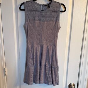 BCBGMaxAzria CASSANDRA Lavender Sleeveless Lace Fit-and-Flare Dress
